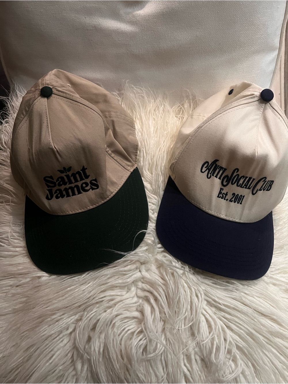 Anti Social Club Two-Tone Baseball Cap + Saint James Cap